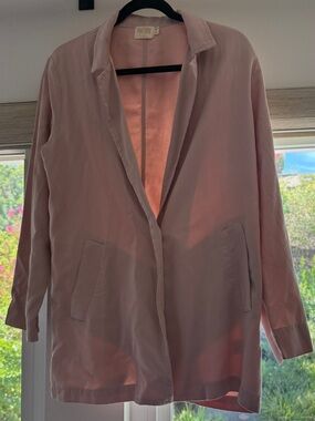 Nation LTD Blush Pink Open-Front Lightweight Blazer Jacket